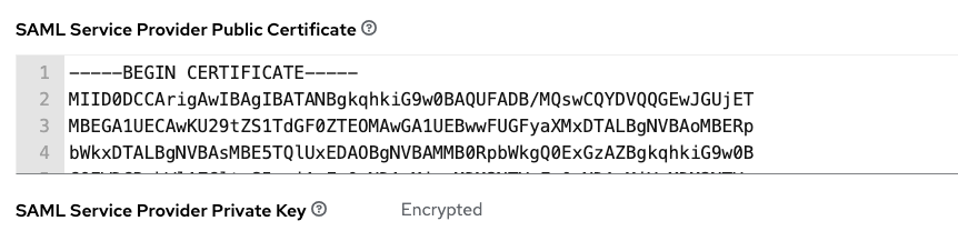 Configuring SAML Service Provider Public Certificate in AWX.
