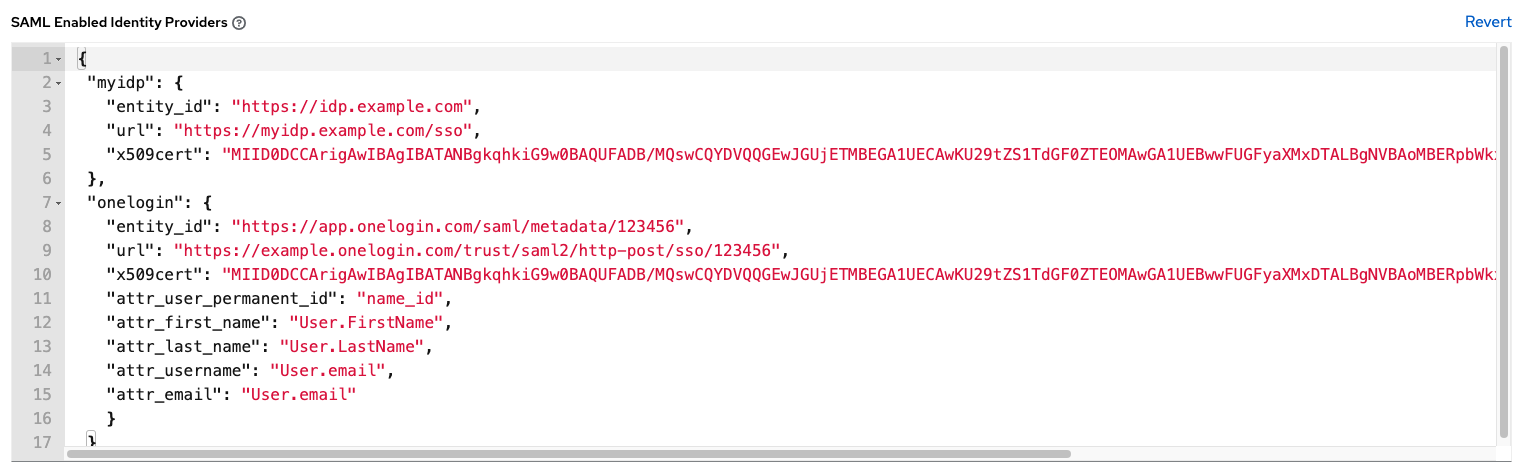 Configuring SAML Identity Providers (IdPs) in AWX.