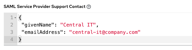 Configuring SAML Support Contact information in AWX.