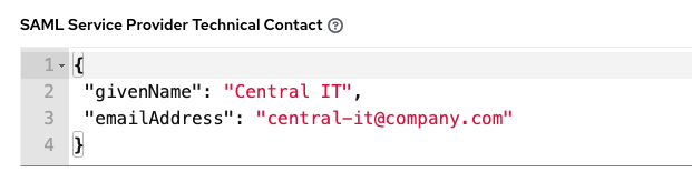 Configuring SAML Technical Contact information in AWX.