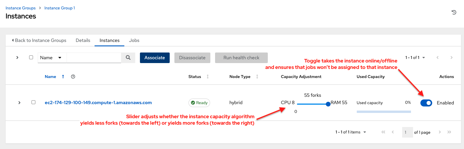 Edit attributes associated with instances in an instance group