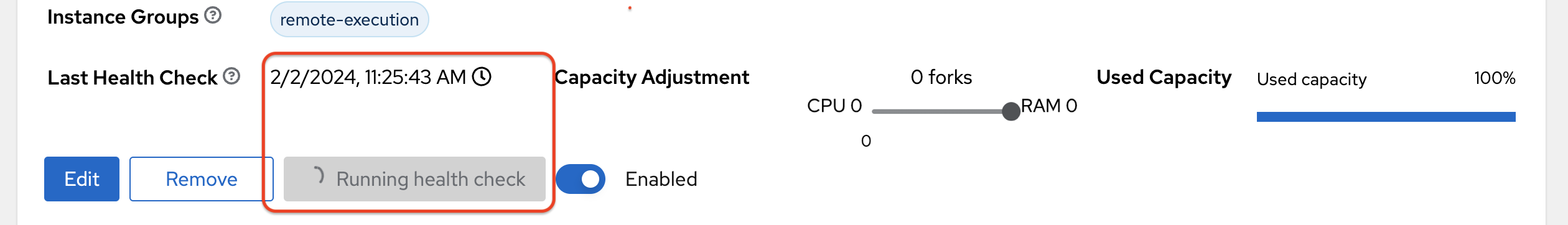 Health check for instance still in pending state.