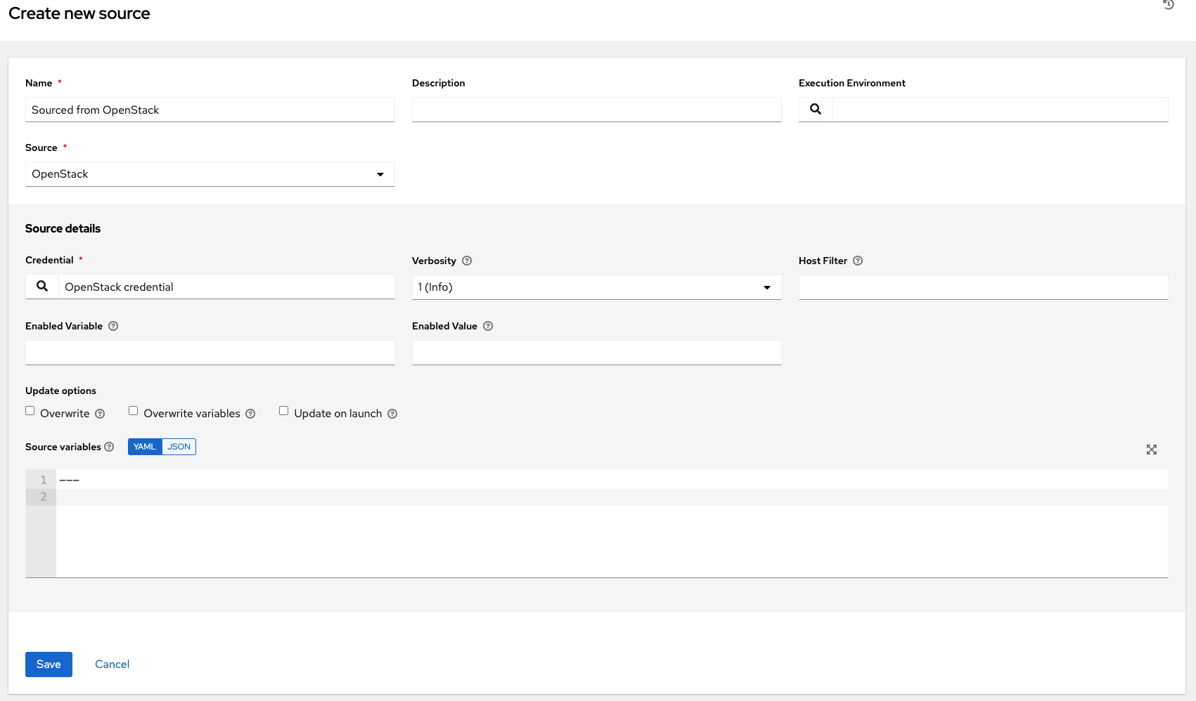 Inventories create source OpenStack example