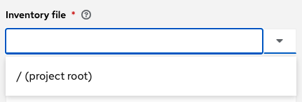 Inventory file field of the Sourced from a project inventory type