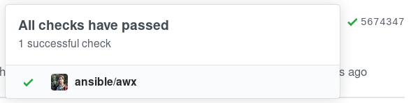 An example GitHub status that shows all checks have passed