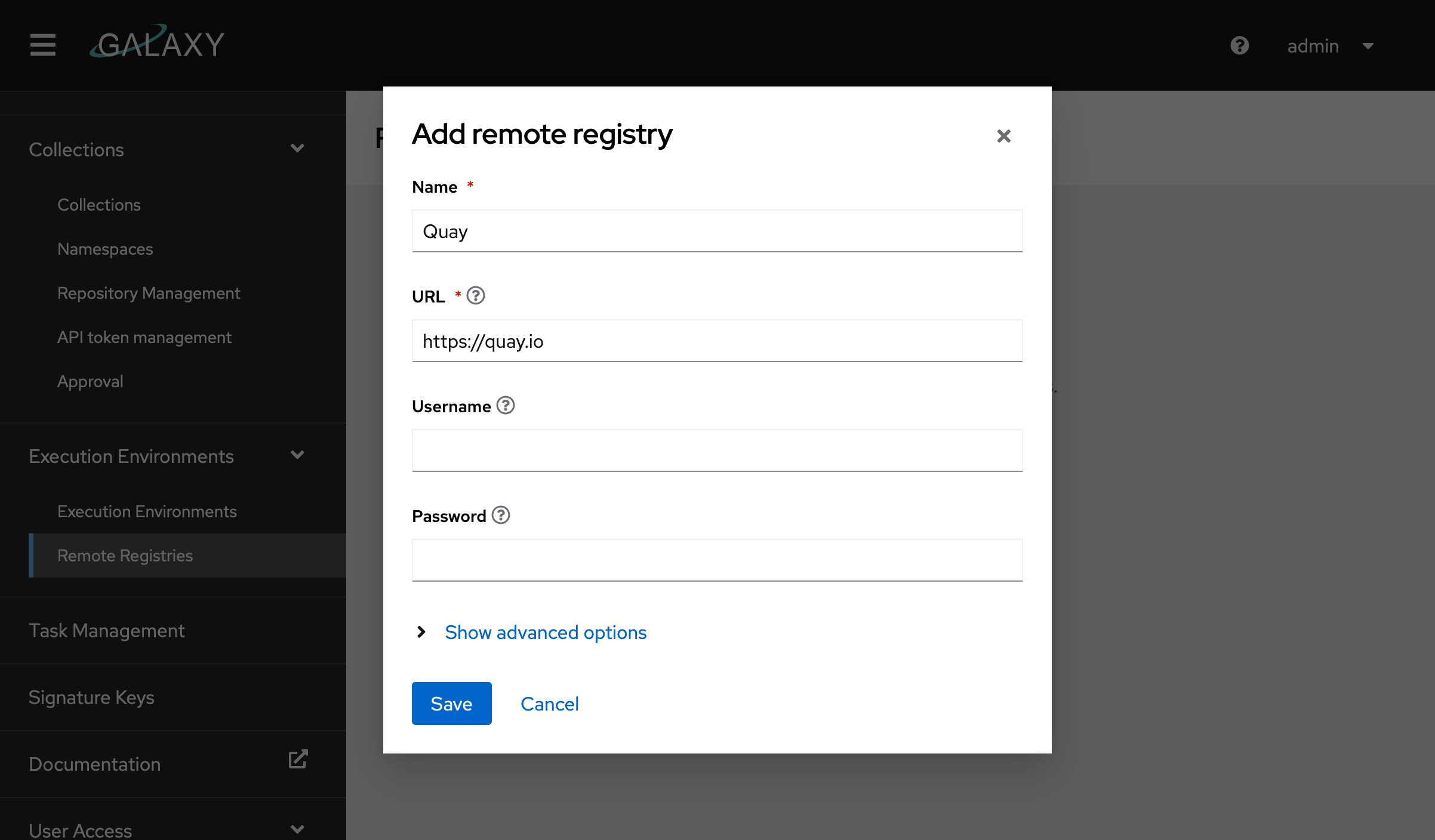 configure a remote registry